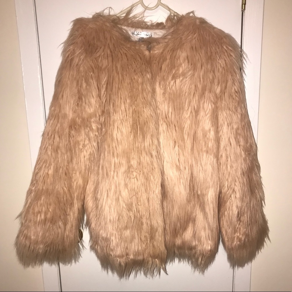 Long Hair Pink Fur Jacket